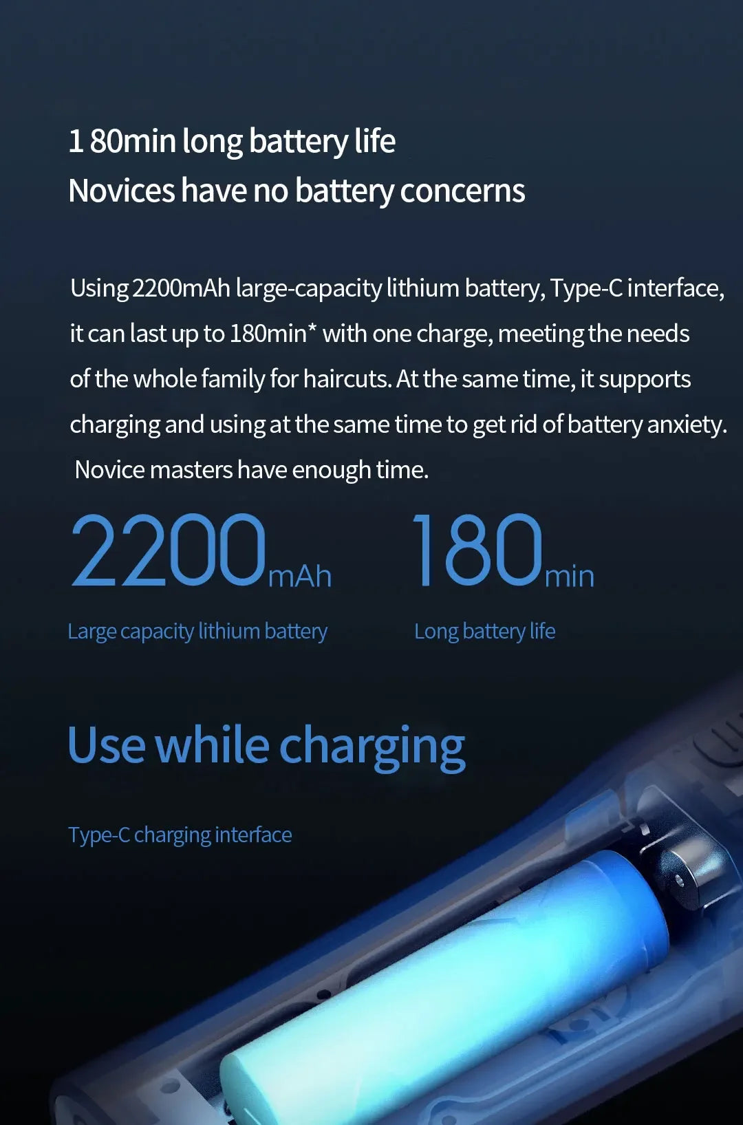 2024 Xiaomi Mijia Hair Clipper Wireless Hair Cutting Trimmer Barber Cutter Titanium Alloy Blade Trimer for Men Electric Shaver