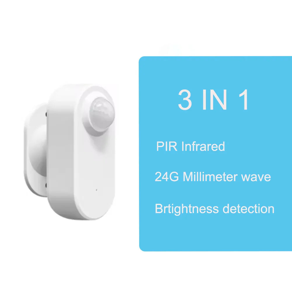 Zigbee 3.0 Human Presence Sensor 24G MmWave Radar +PIR,Luminance detection Use Battery Support Zigbee2mqtt Home Assistant