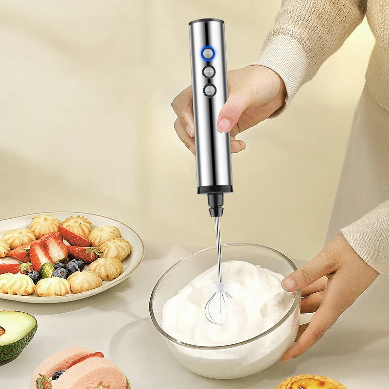 3 In 1 Milk Frothers Electric Handheld Blender With USB Electrical Mini Coffee Maker Whisk Mixer For Coffee Cappuccino Cream