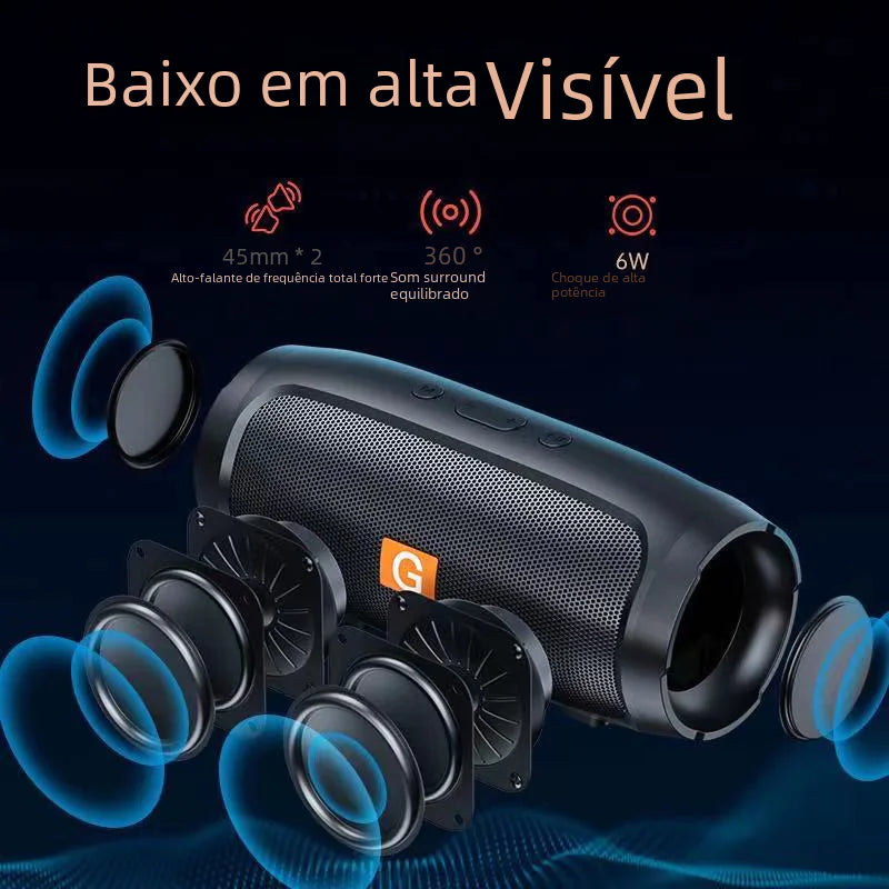 Mini Bluetooth Speaker with Bass and Colorful Lights