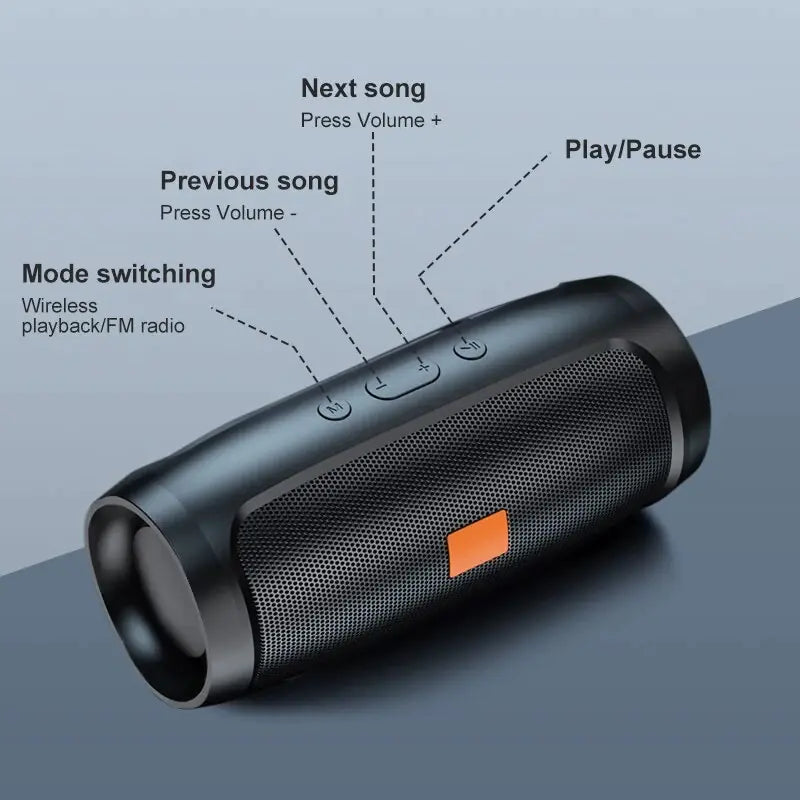 Portable Bluetooth Stereo Speaker with FM and Subwoofer