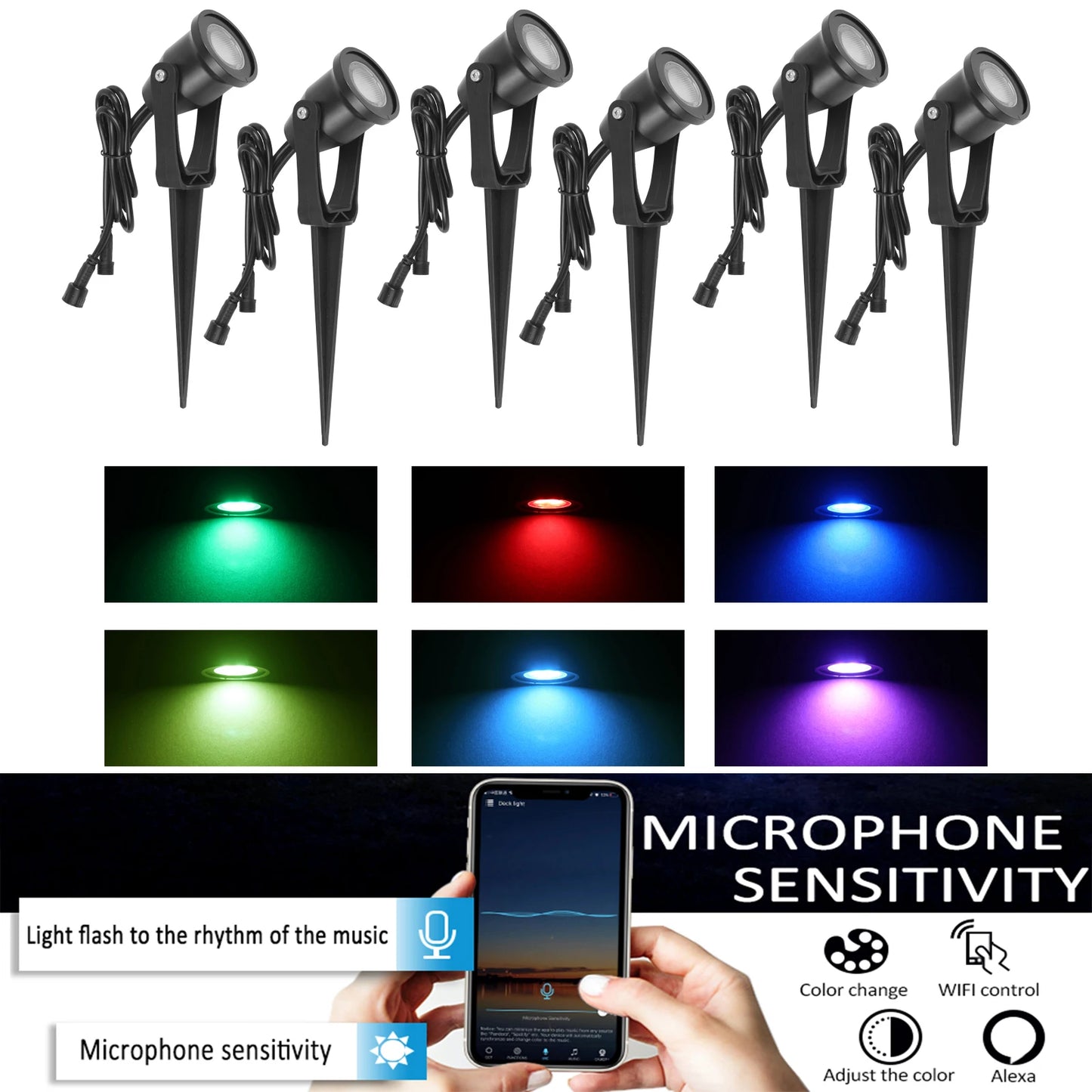 Magic Home/Alexa LED WIFI Smart Lights Pathway Lawn Yard Driverway Landscape Lamps DC12V RGB Function Color Garden Lighting