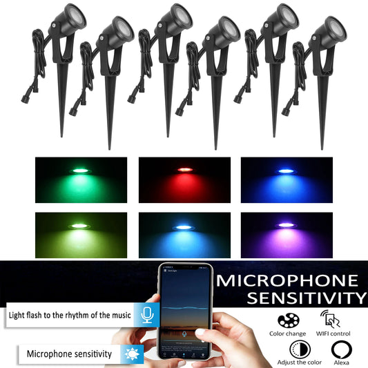 Magic Home/Alexa LED WIFI Smart Lights Pathway Lawn Yard Driverway Landscape Lamps DC12V RGB Function Color Garden Lighting