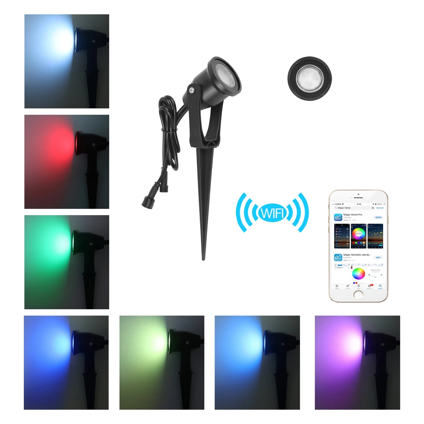 Magic Home/Alexa LED WIFI Smart Lights Pathway Lawn Yard Driverway Landscape Lamps DC12V RGB Function Color Garden Lighting