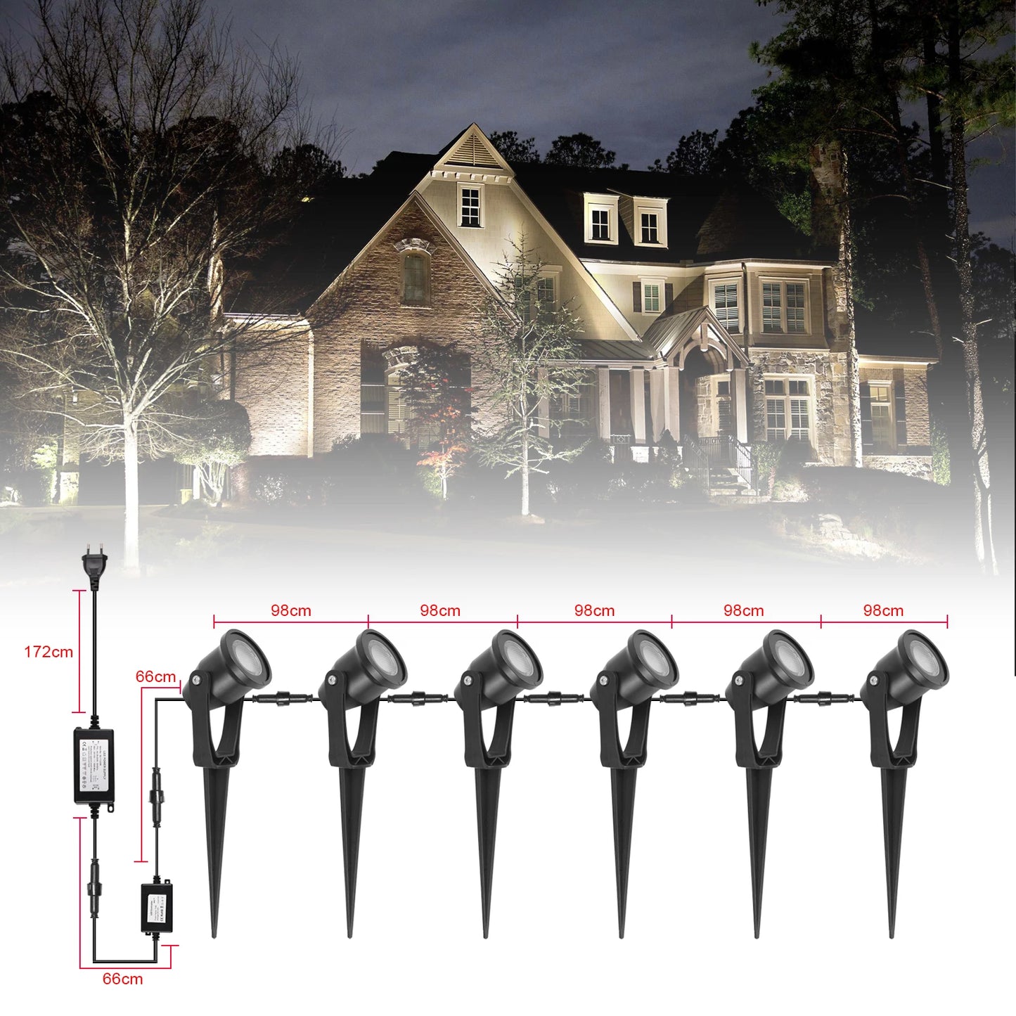 Magic Home/Alexa LED WIFI Smart Lights Pathway Lawn Yard Driverway Landscape Lamps DC12V RGB Function Color Garden Lighting