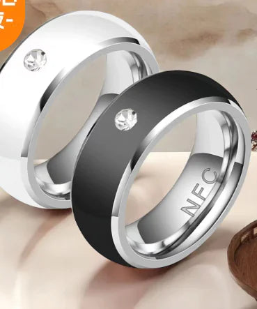 Titanium Steel Smart Ring with Phone Tag Feature