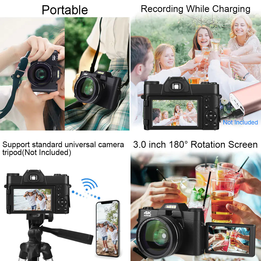 Digital Photo Camera with 16X Zoom and Flip Screen