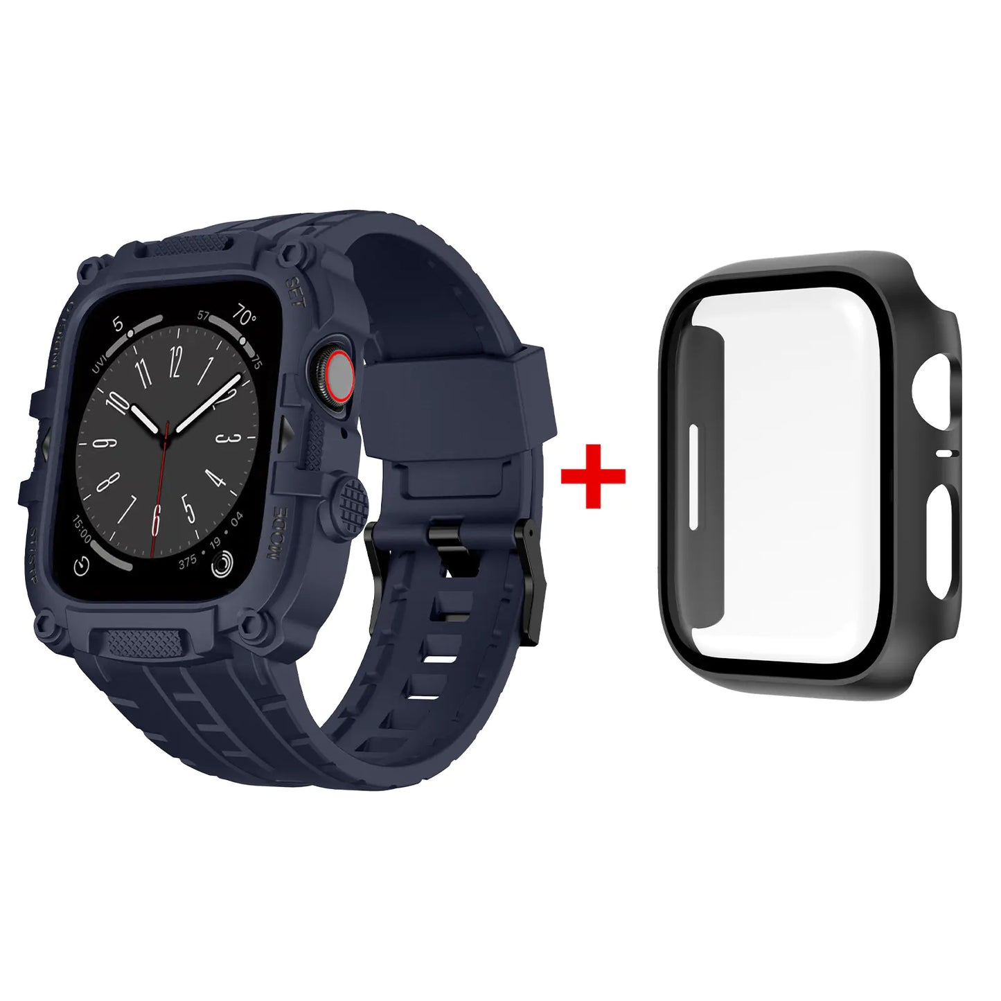 TPU Case with Tempered Glass for Apple Watch Series 1-8