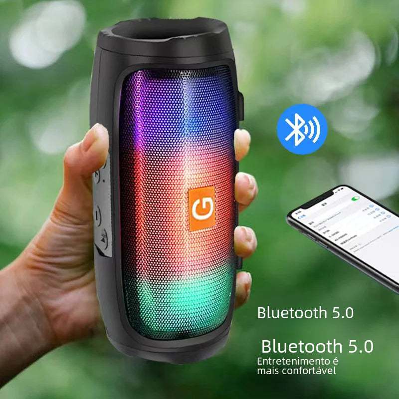 Mini Bluetooth Speaker with Bass and Colorful Lights
