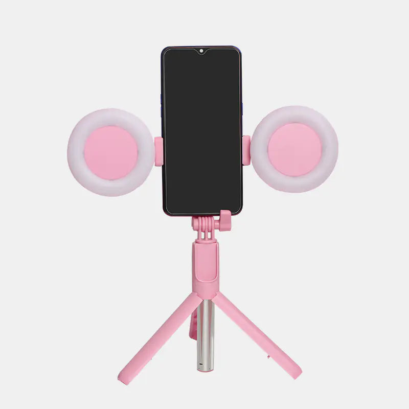 J861 Dual Light Bluetooth Selfie Stick with Tripod & LED Ring Light