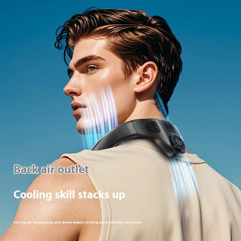 Portable Neckband Semiconductor Cooling High-Speed Fan – USB Rechargeable