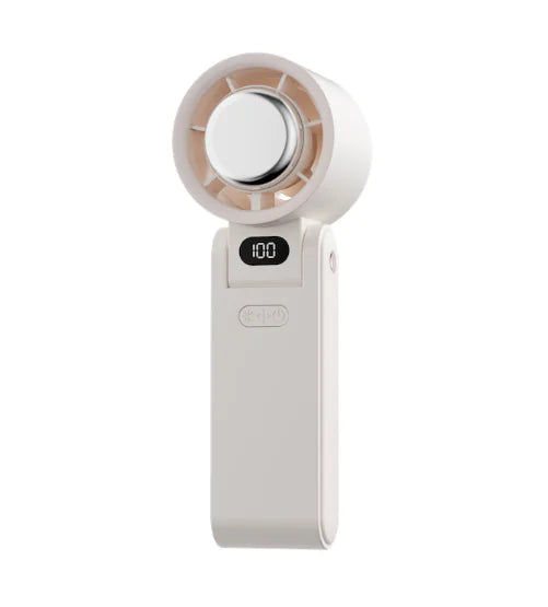 Portable Folding Handheld Refrigeration Fan with Digital Display and Ice Compress, 3600mAh, 100 Speeds